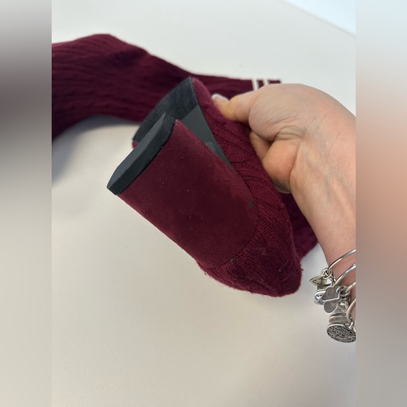 Catherine Malandrino Burgandy Sock Boots size 7 - Picture 8 of 16